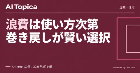 Claude Codeの浪費を防ぐ鍵は「/rewind」と「/compact」の使い分け(AI Topica)