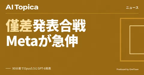 Opus 5.5とGPT-6が90分差で登場、Meta「Muse」も急伸で三つ巴に(AI Topica)