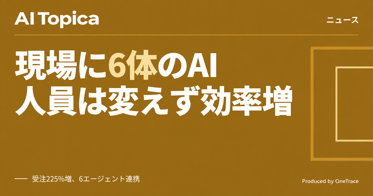 倉庫AI「Fulfillment Flow」、6エージェント連携で日本の現場に対応(AI Topica)