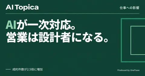 営業の問い合わせ対応をAIが代行、担当者の仕事はプロンプト設計へ(AI Topica)