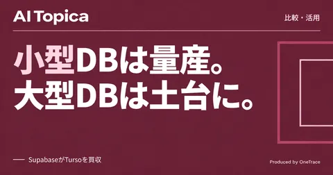SupabaseのTurso買収で整理する、PostgresとSQLiteの使い分け(AI Topica)
