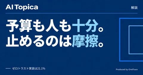 ゼロトラスト導入が止まる理由は「組織摩擦」 予算でも人員でもない正体(AI Topica)