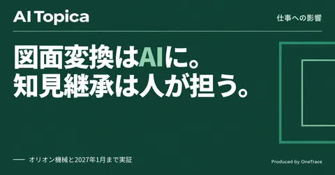 設計者の2D→3D変換をAIが代行、ベテラン技術者の知見継承はどうなるか(AI Topica)