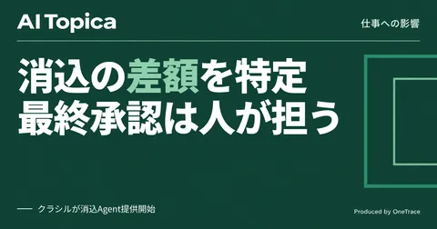 経理の消込業務、AIが差額内訳を提示し最終承認は人に残る(AI Topica)