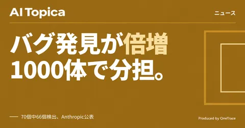 Claude、最大1000エージェント並列稼働 コード検査でバグ発見数が単体の2倍超に(AI Topica)