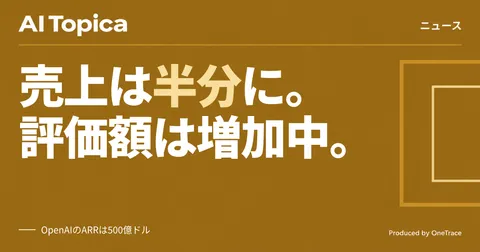 OpenAIの年換算売上、7兆円規模から5兆円規模に下方修正 それでも1.4兆ドル評価で新規調達へ(AI Topica)