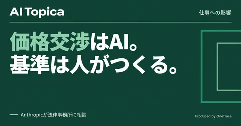 価格交渉をAIエージェントが代行、営業・調達担当者の仕事はどう変わるか(AI Topica)